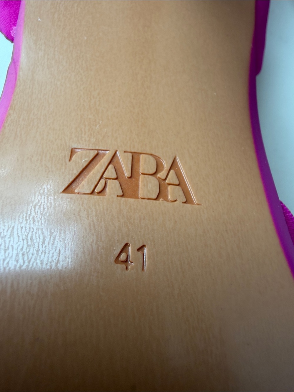 Zara Fuchsia Slingback Pointed Toe Heels with Crystal Bow size 11 - Picture 5 of 11